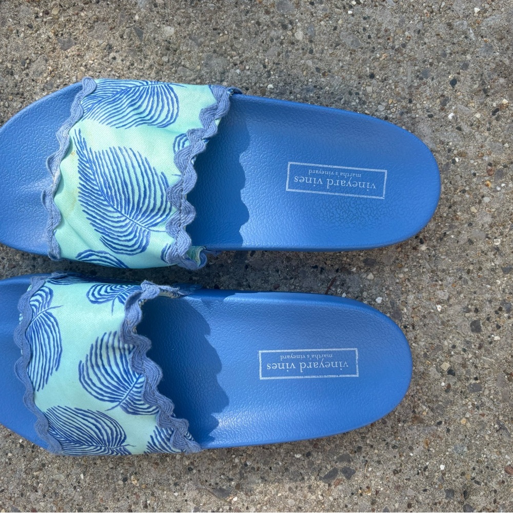 Vineyard Vines Blue Slide Sandals